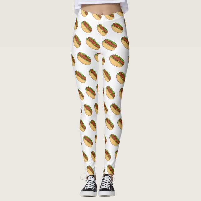 Hot Dog Cartoon Leggings (Vorderseite)