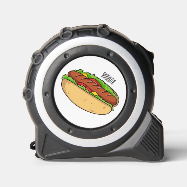 Hot Dog Cartoon Maßband (Vorderseite)