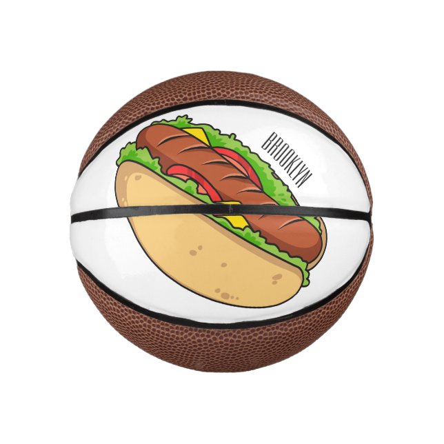Hot Dog Cartoon Mini Basketball (Vorderseite)