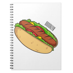 Hot Dog Cartoon Notizblock