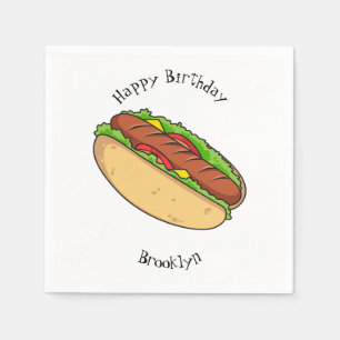 Hot Dog Cartoon Serviette