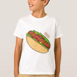 Hot Dog Cartoon T-Shirt