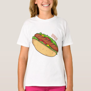 Hot Dog Cartoon T-Shirt