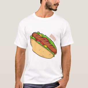 Hot Dog Cartoon T-Shirt