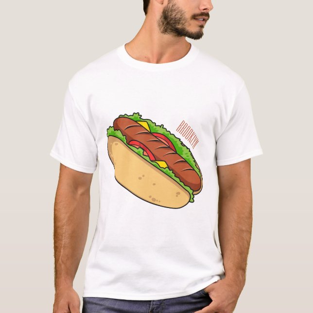 Hot Dog Cartoon T-Shirt (Vorderseite)