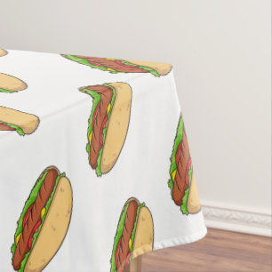 Hot Dog Cartoon Tischdecke