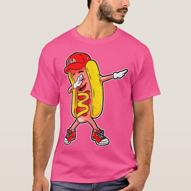 Hot Dog Dabbing T Shirt Funny Meme Hotdog Merica (Vorderseite)