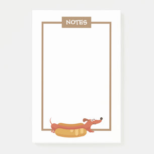 Hot Dog Dachshund Post-It Notizen