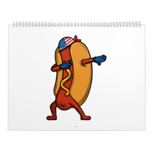 Hot Dog Dackel 4. Juli Unabhängigkeitstag Kalender
