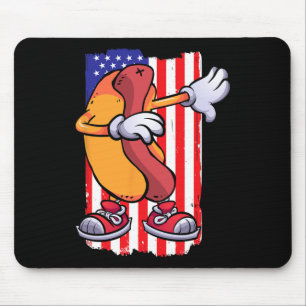 Hot Dog Dancing Food Lover Flag 4. Juli T Mousepad