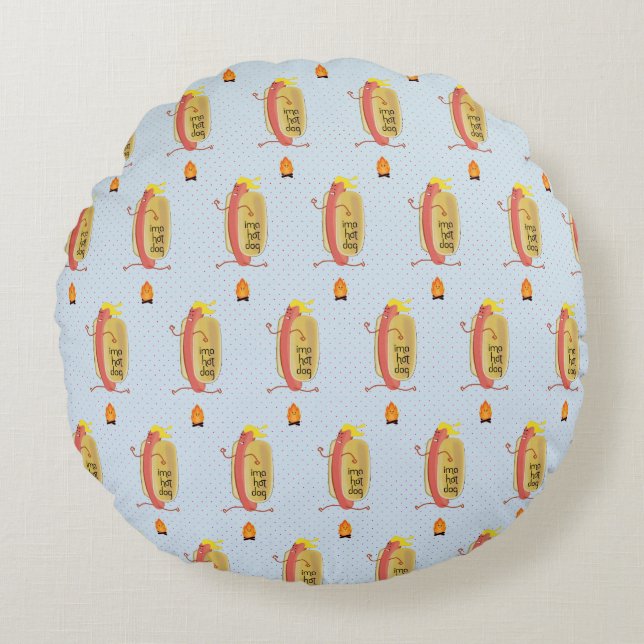 Hot Dog Dare Devil Rundes Kissen (Vorderseite)