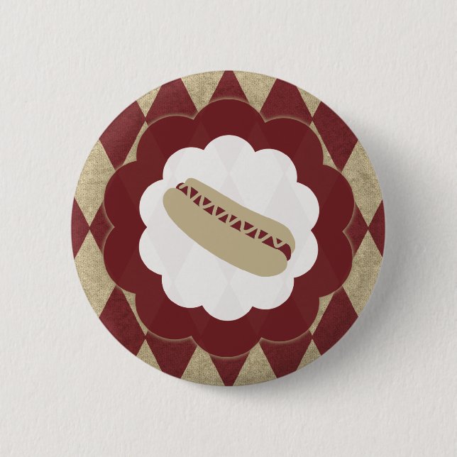 Hot Dog Diamanten Button (Vorderseite)