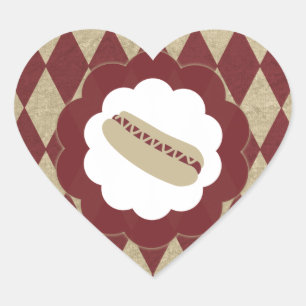Hot Dog Diamanten Herz-Aufkleber