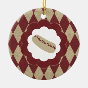 Hot Dog Diamanten Keramikornament