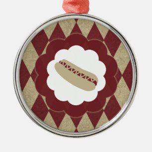 Hot Dog Diamanten Silbernes Ornament