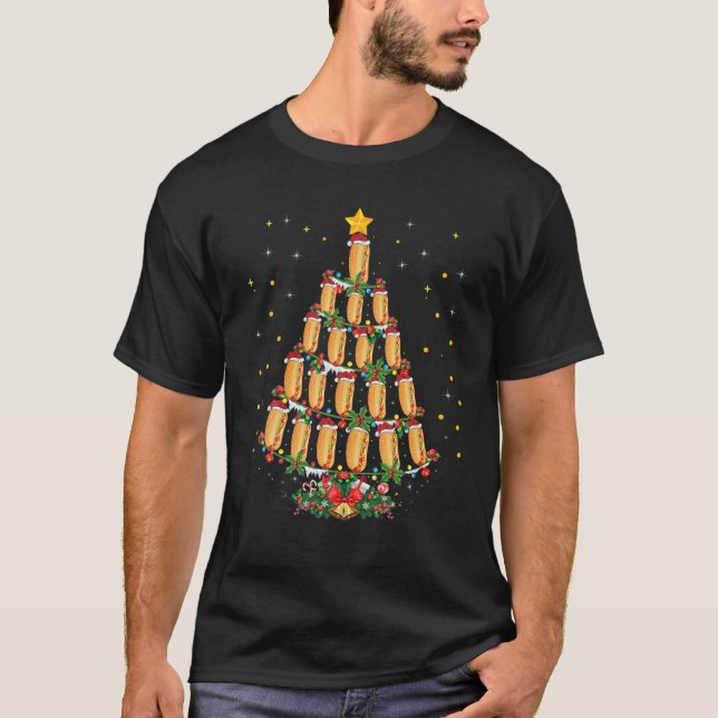 Hot Dog Dish Lover Xmas Weihnachtsmannmütze Hot Do T-Shirt (Vorderseite)