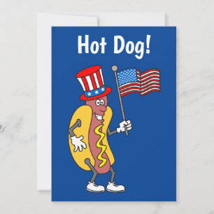 Hot Dog Es ist eine Einladung zur 4. Juli-Party