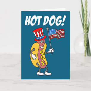 Hot Dog Es ist Unabhängigkeitstag 4. Juli Karte