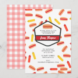 Hot Dog Fast Food Geburtstagsparty GRILLEN Einladung