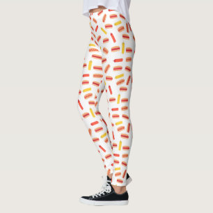 Hot Dog Fast Food GRILLEN Muster Leggings