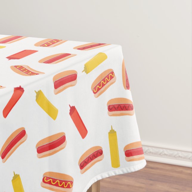 Hot Dog Fast Food GRILLEN Muster Tischdecke (Beispiel)