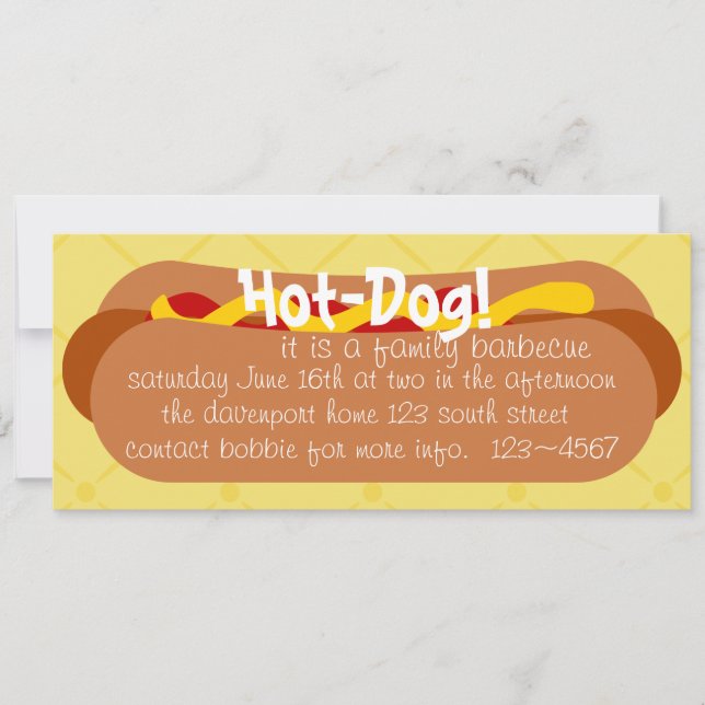Hot Dog! Feier Einladung (Vorderseite)