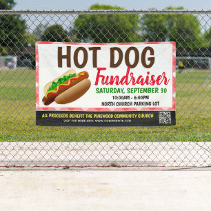 Hot Dog Fundraiser-Banner mit qr-Code Banner