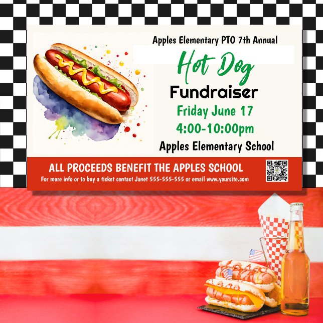 Hot Dog Fundraiser PTO PTA Church Banner (Von Creator hochgeladen)