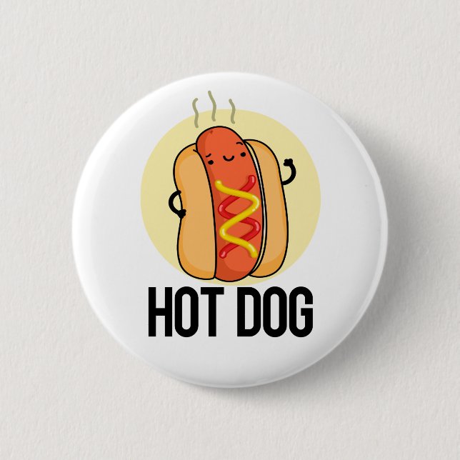 Hot Dog Funny Snack Pub Button (Vorderseite)