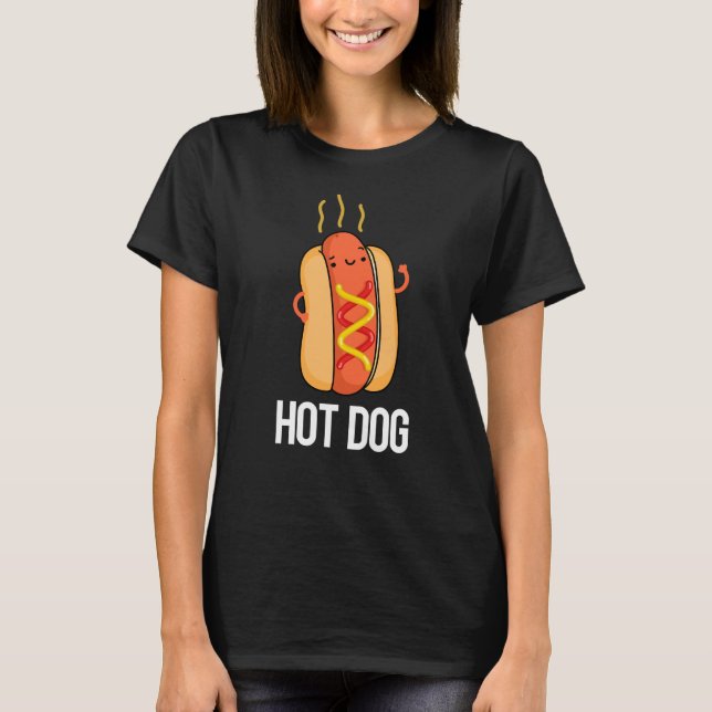 Hot Dog Funny Snack Pub Dark BG T-Shirt (Vorderseite)