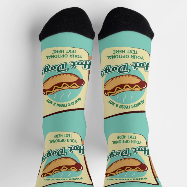 Hot Dog für benutzerdefinierten Text Socken (Oben)