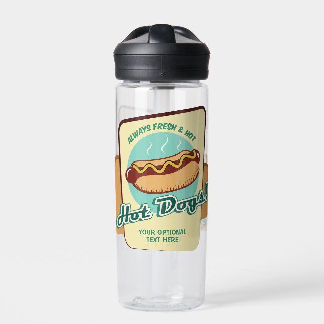 Hot Dog für benutzerdefinierten Text Trinkflasche (Vorderseite)