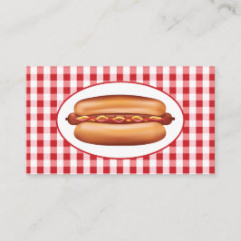 Hot Dog für Fast Food Diner, Stand oder Restaurant Visitenkarte