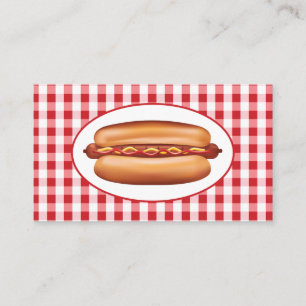 Hot Dog für Fast-Food-Gastronomie, Stand oder Rest Visitenkarte