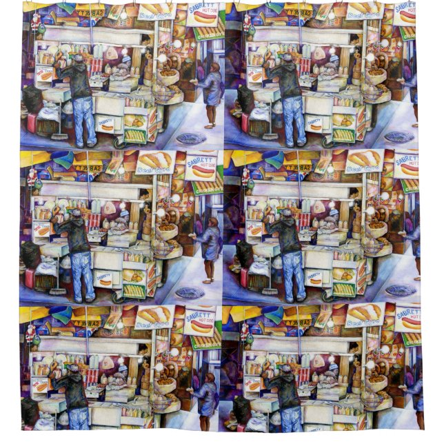 Hot Dog Gott, New York City Duschvorhang (Vorderseite)