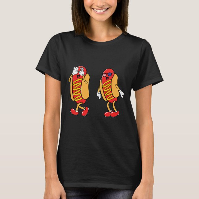 Hot Dog Griddy Dance Hotdog 4. Juli Jungs Kinder T-Shirt (Vorderseite)