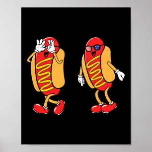 Hot Dog Griddy Tanz Hotdog 4. Juli Jungen Kinder Poster