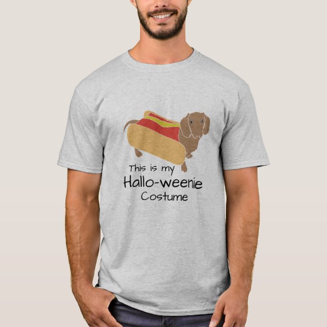 Hot Dog Hallo-Würstchen Funny Weiner Dog T-Shirt (Vorderseite)