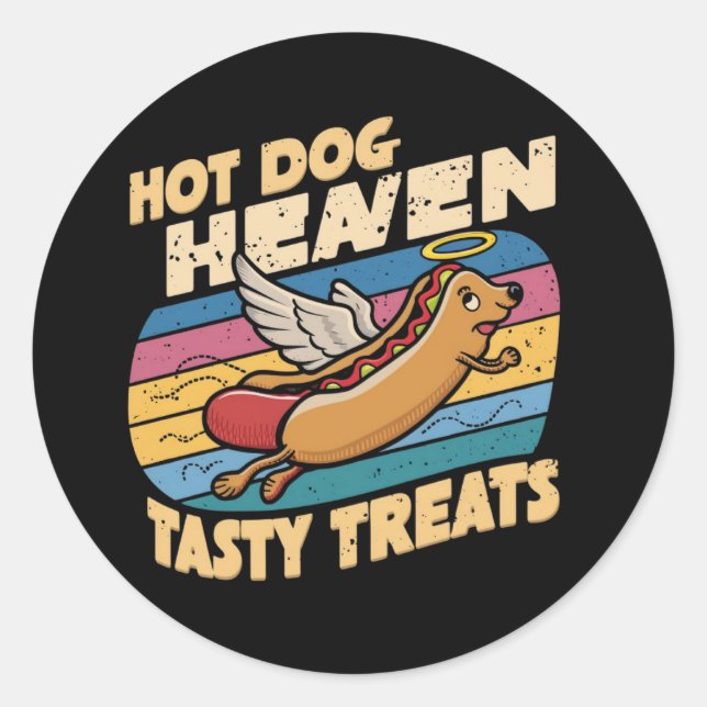 Hot Dog Heaven Runder Aufkleber (Vorderseite)