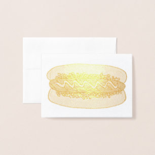 Hot Dog Hotdog mit Senf und Relax Food Feinschmeck Folienkarte