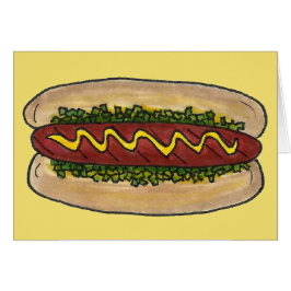 Hot Dog Hotdog Mustard Relish Bun Picnic Cookout
