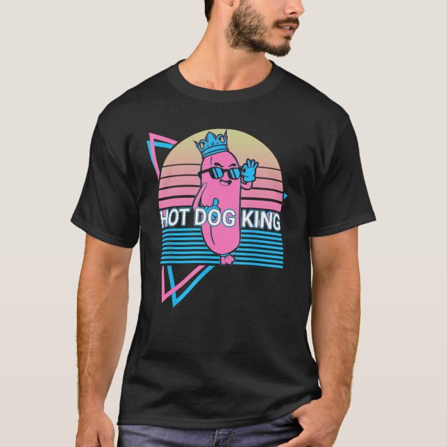 Hot Dog Hotdog Retro Hot Dog King T-Shirt (Vorderseite)