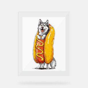 Hot Dog Husky - Funny Food Costume Acrylschild