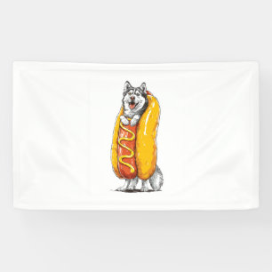Hot Dog Husky - Funny Food Costume Banner