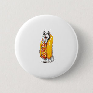 Hot Dog Husky � Funny Food Costume Button