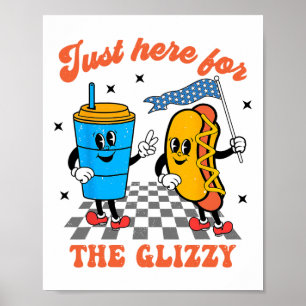 Hot Dog ich bin gerade hier für den glänzenden glü Poster