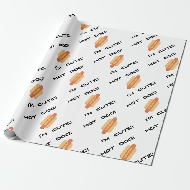 Hot Dog Ich bin Niedlich Geschenkpapier (Ungerollt)