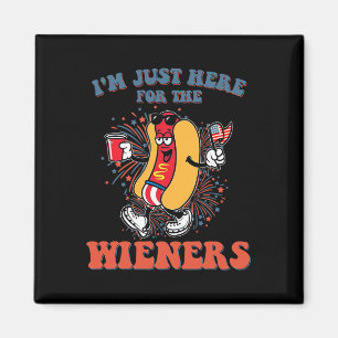 Hot Dog Ich bin nur hier für die Dackeln 4. Juli Magnet