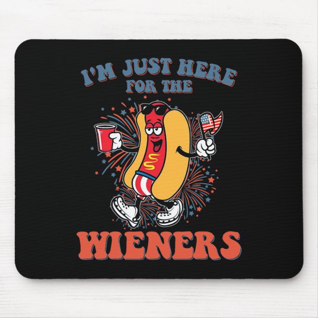 Hot Dog, ich bin nur wegen der Würstchen hier zum  Mousepad (Vorne)