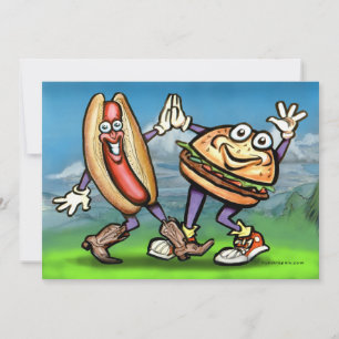 Hot Dog in Hamburger Card